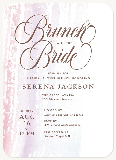 Watercolor Brunch Bridal Shower Invitations