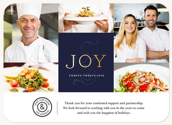 Flourished Grid Business Holiday Cards