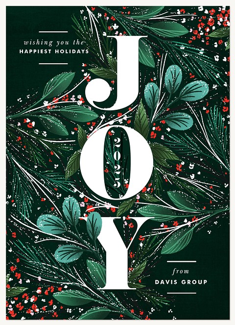 Snowy Centerpiece Business Holiday Cards