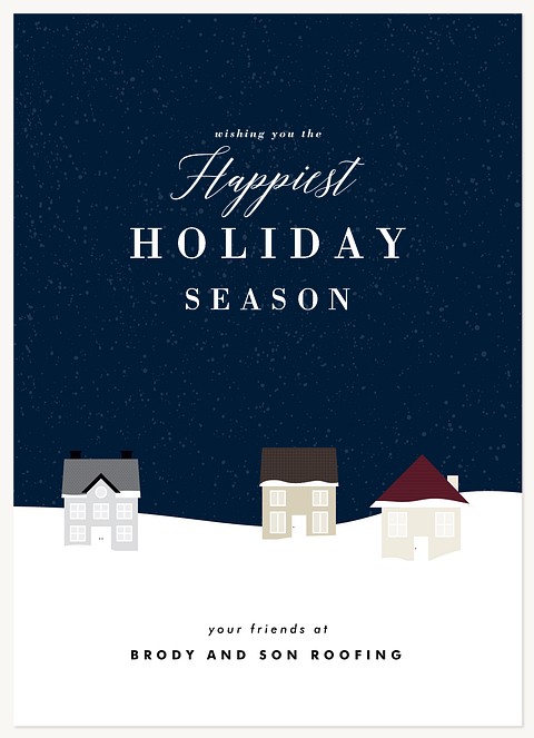 Snowy Village Business Holiday Cards