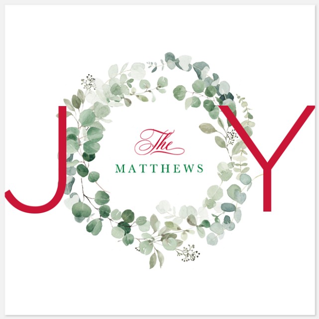 Joy Wreath Holiday Photo Cards