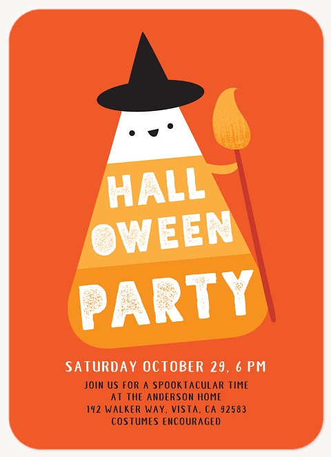 Candy Corn Halloween Party Invitations