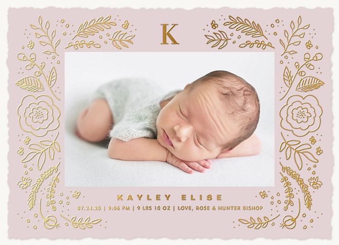 Sweet Floral Baby Announcements