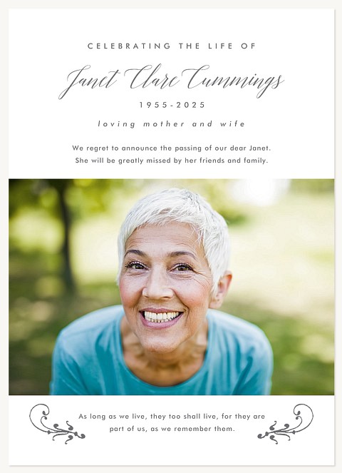 Elegant Remembrance Memorial & Sympathy Cards