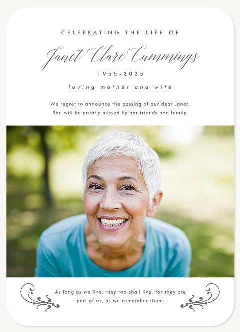 Elegant Remembrance Memorial & Sympathy Cards