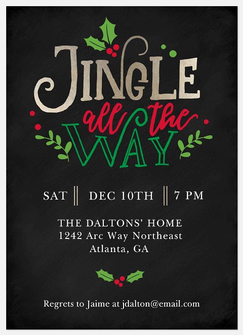Jingle All The Way Holiday Party Invitations