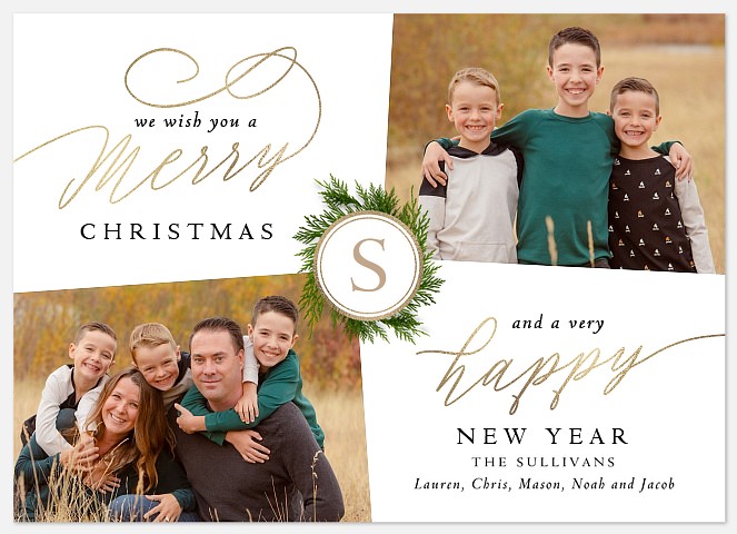 Refined Wreath Holiday Photo Cards