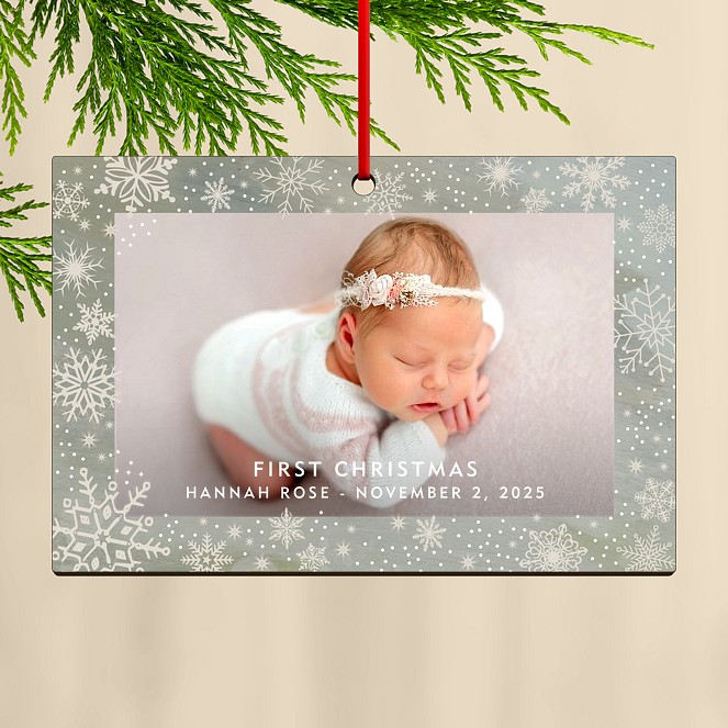 Snow Border Custom Ornaments