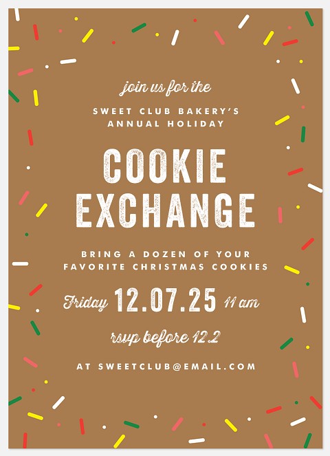 Gingerbread  Holiday Party Invitations