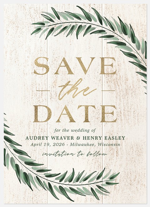 Grecian Laurels Save the Date Photo Cards