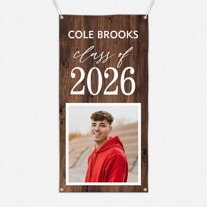 Classic Timber Graduation Photo Banner  Graduation Banners
