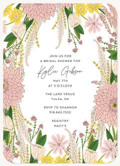 Wildflower Garden Bridal Shower Invitations