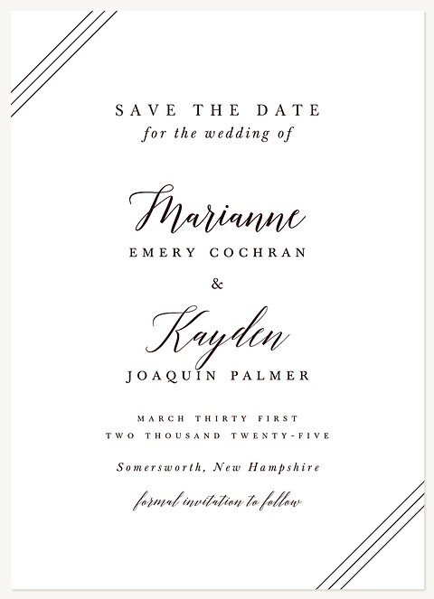 Timeless Sophistication  Save the Date Cards