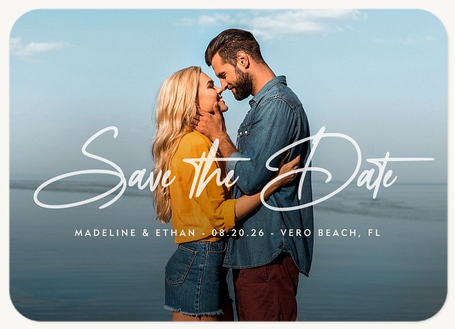 Center Script Save the Date Cards