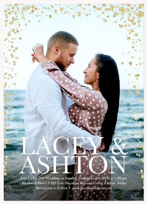 Gold Confetti Wedding Invitations