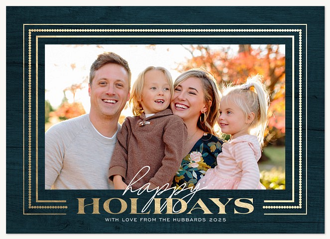 Golden Frame Personalized Holiday Cards