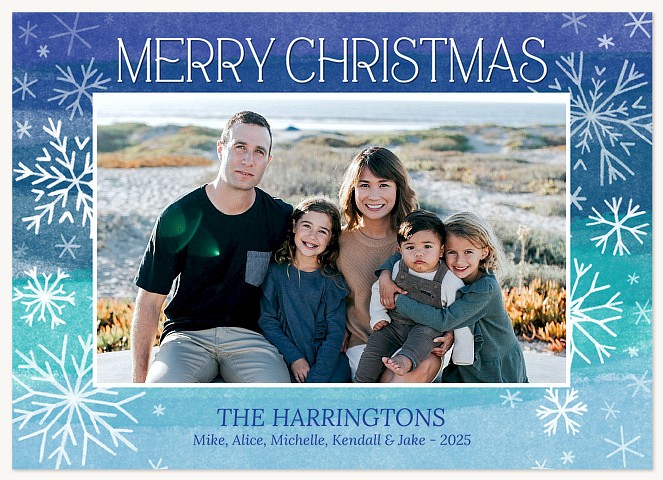 Frosty Watercolor Personalized Holiday Cards