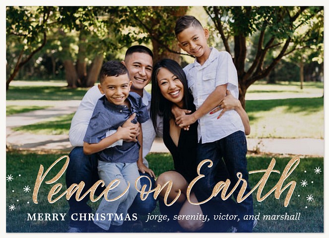 Peace Overlay Personalized Holiday Cards