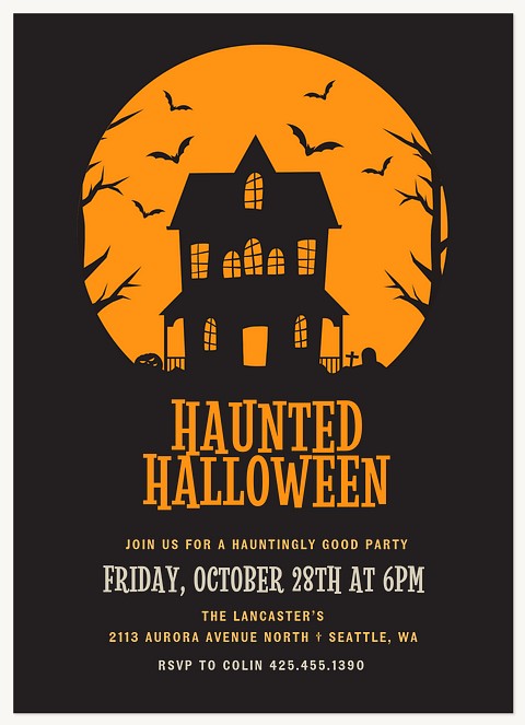 Haunted House Halloween Party Invitations