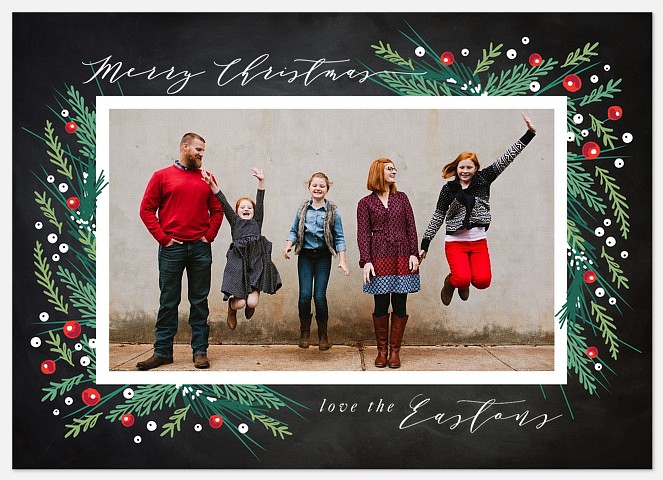 Fresh Greenery Holiday Photo Cards