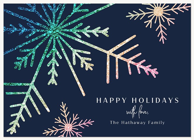 Ombre Snowflakes Personalized Holiday Cards