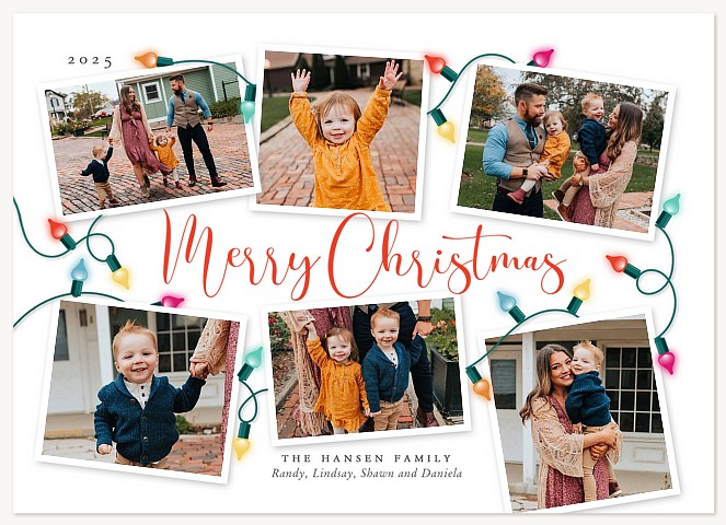 Fluorescent Lights Personalized Holiday Cards