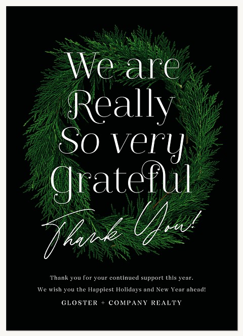 Grateful Wreath Business Holiday Cards
