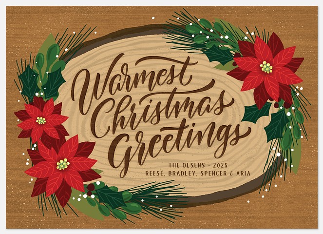 Yule Log Holiday Photo Cards