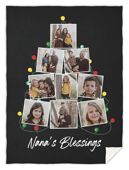 Christmas Tree Lights Custom Blankets