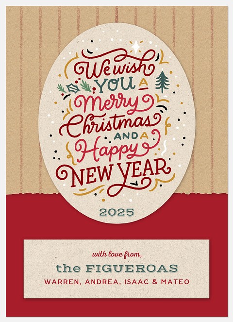 Krafted Lettering Holiday Photo Cards