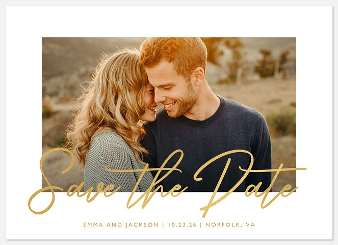 Golden Statement Save the Date Photo Cards