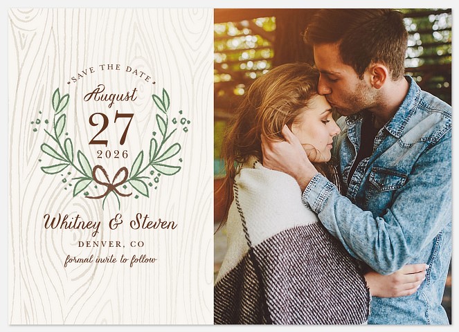 Dreamy Laurels Save the Date Photo Cards