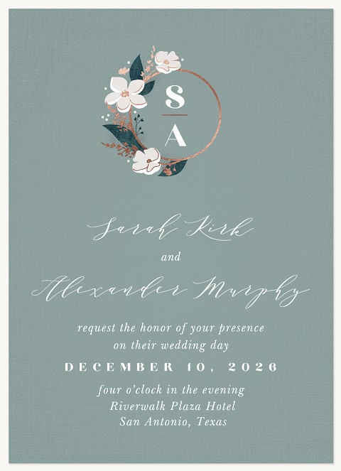 Radiant Wreath Wedding Invitations