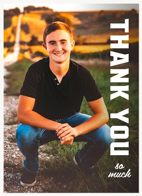 Vertical Varsity Thank You Cards 