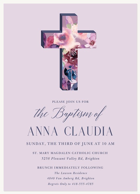 Divine Blooms Baptisms & Christening Invitations
