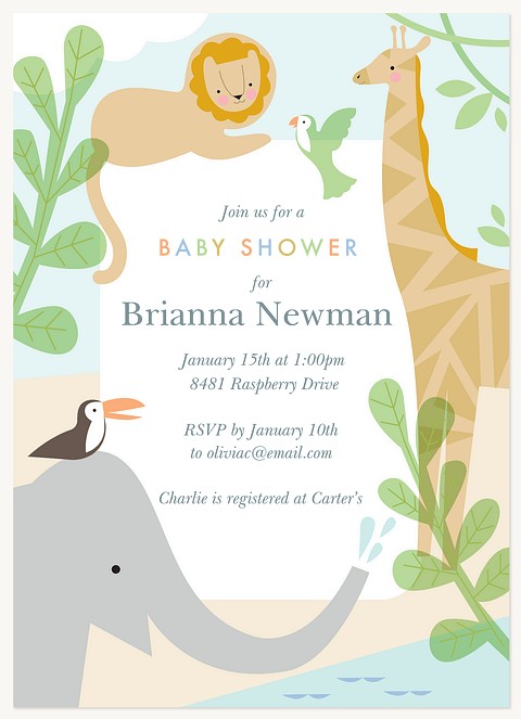 Safari Shower Baby Shower Invites