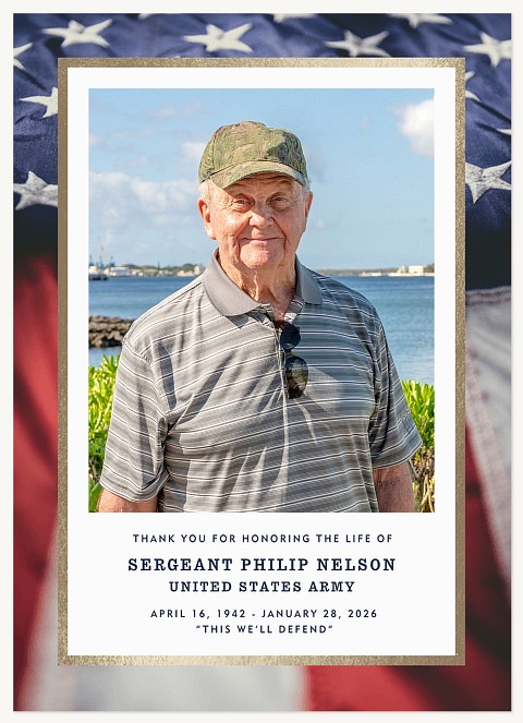 Distinguished Service Memorial & Sympathy Cards