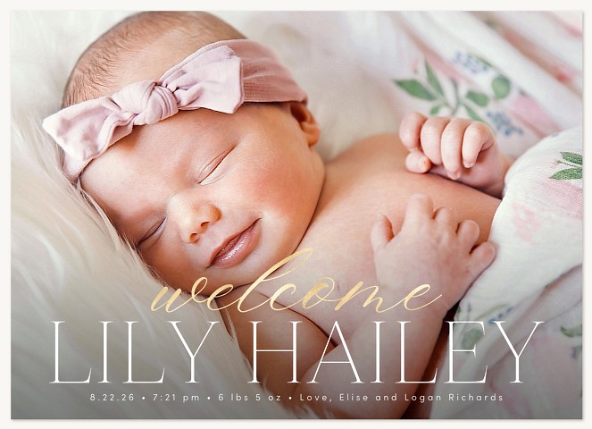 Shining Script Baby Announcements