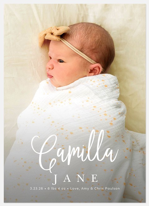 Scripted Name Baby Birth Announcements