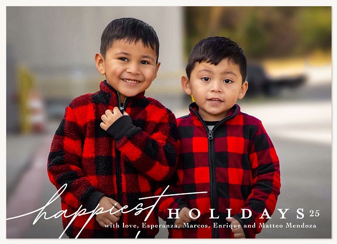 Bottom Script Personalized Holiday Cards