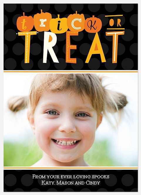 Trick or Treat Halloween Photo Cards