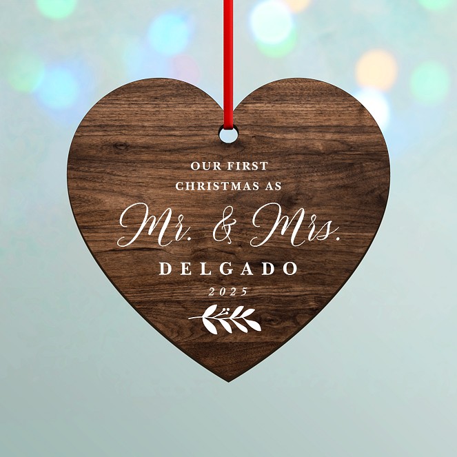 Rustic Couple Custom Ornaments