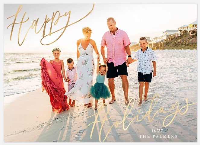 Script Slant Holiday Photo Cards