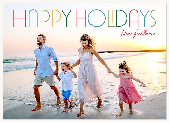 Color Of Happy Personalized Holiday Cards