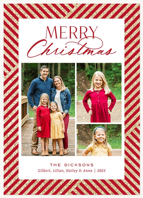 Criss Cross Personalized Holiday Cards