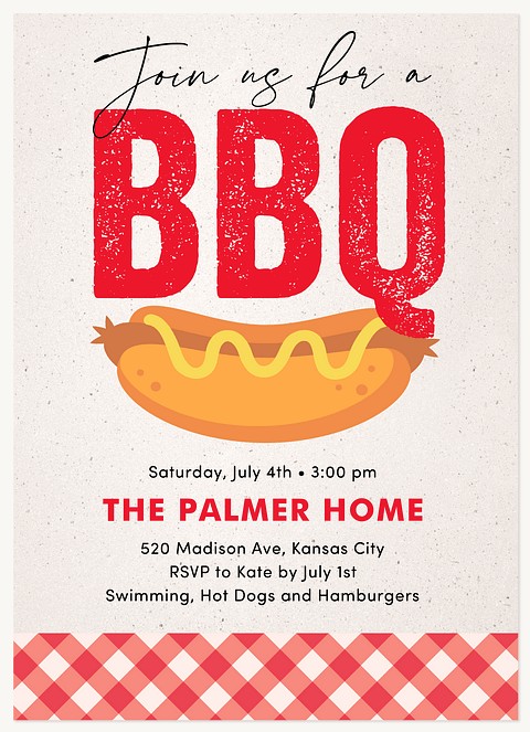 Backyard BBQ Summer Party Invitations