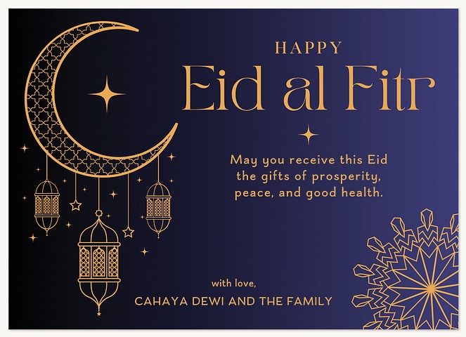 Golden Crescent Eid Eid Cards
