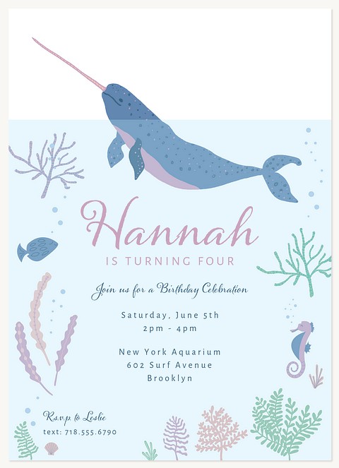 Aquatic Adventure Kids Birthday Invitations