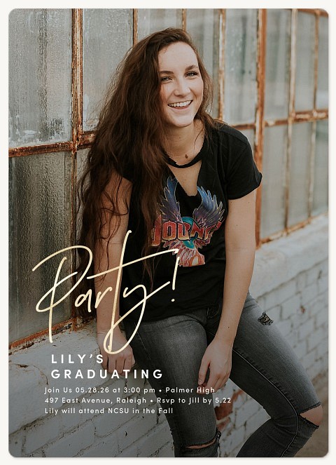 Large Script Graduation Invitations