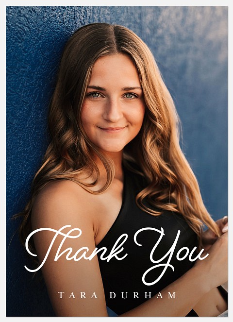 Graceful Script Thank You Cards 